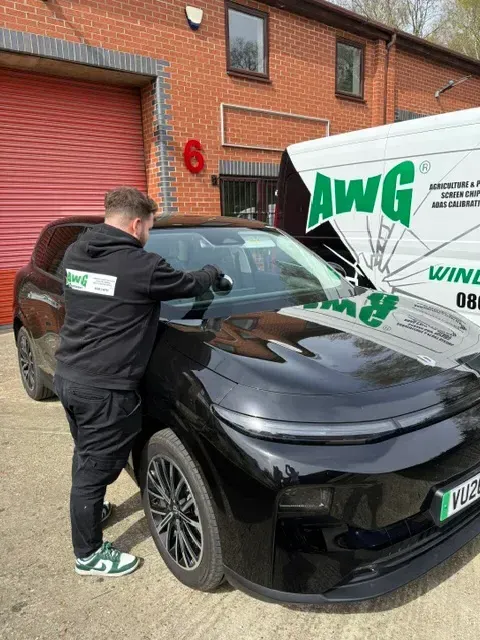 AWG Windscreens technician performing a chip repair