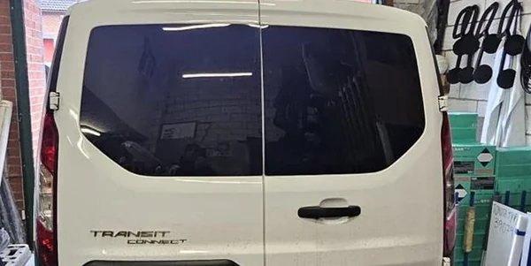 Completed Ford Transit Connect with privacy windows fitted