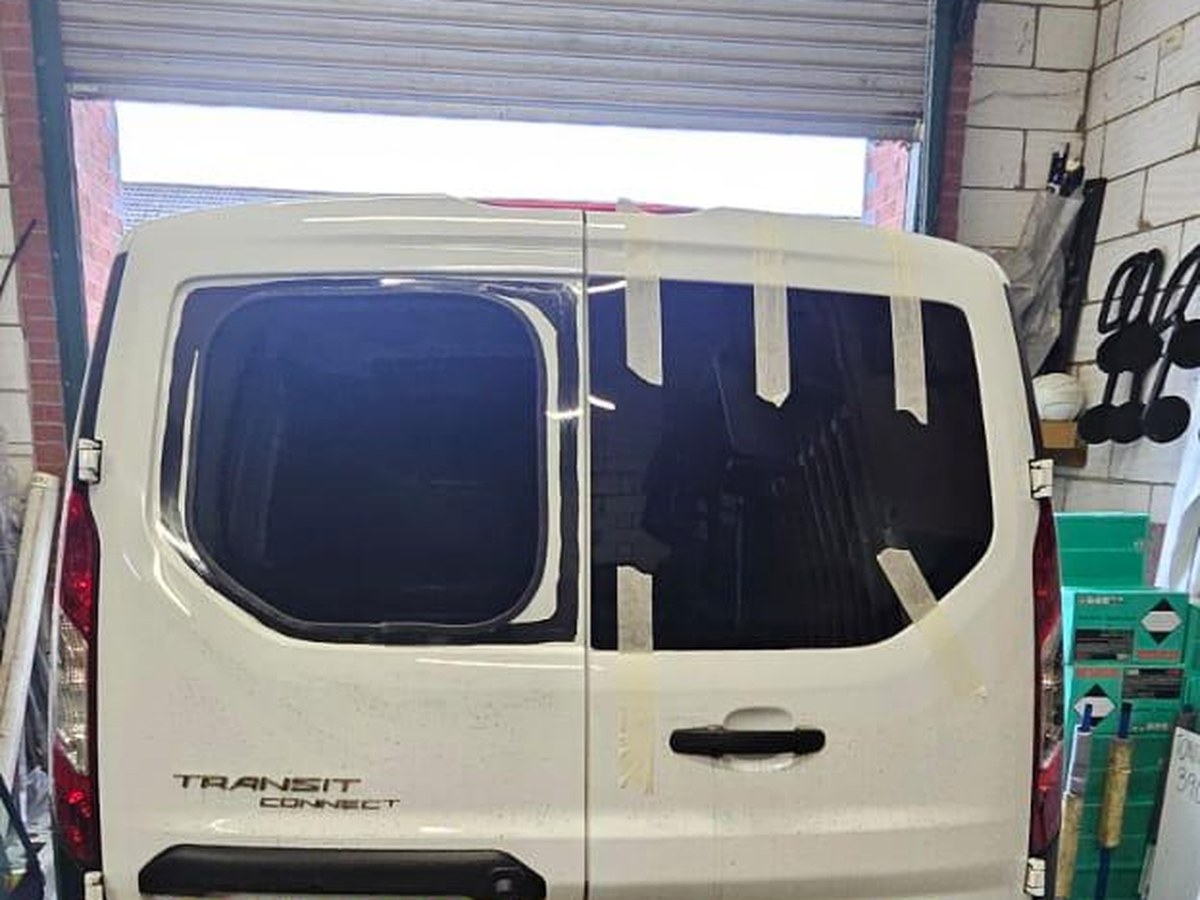 First window cut and fitted